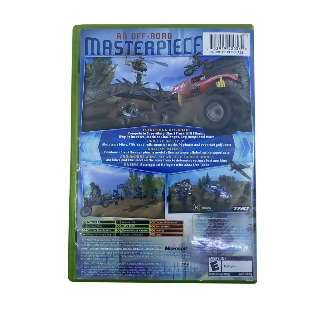 MX vs. ATV Unleashed (Original Xbox) Black Label CIB Complete in Box Tested